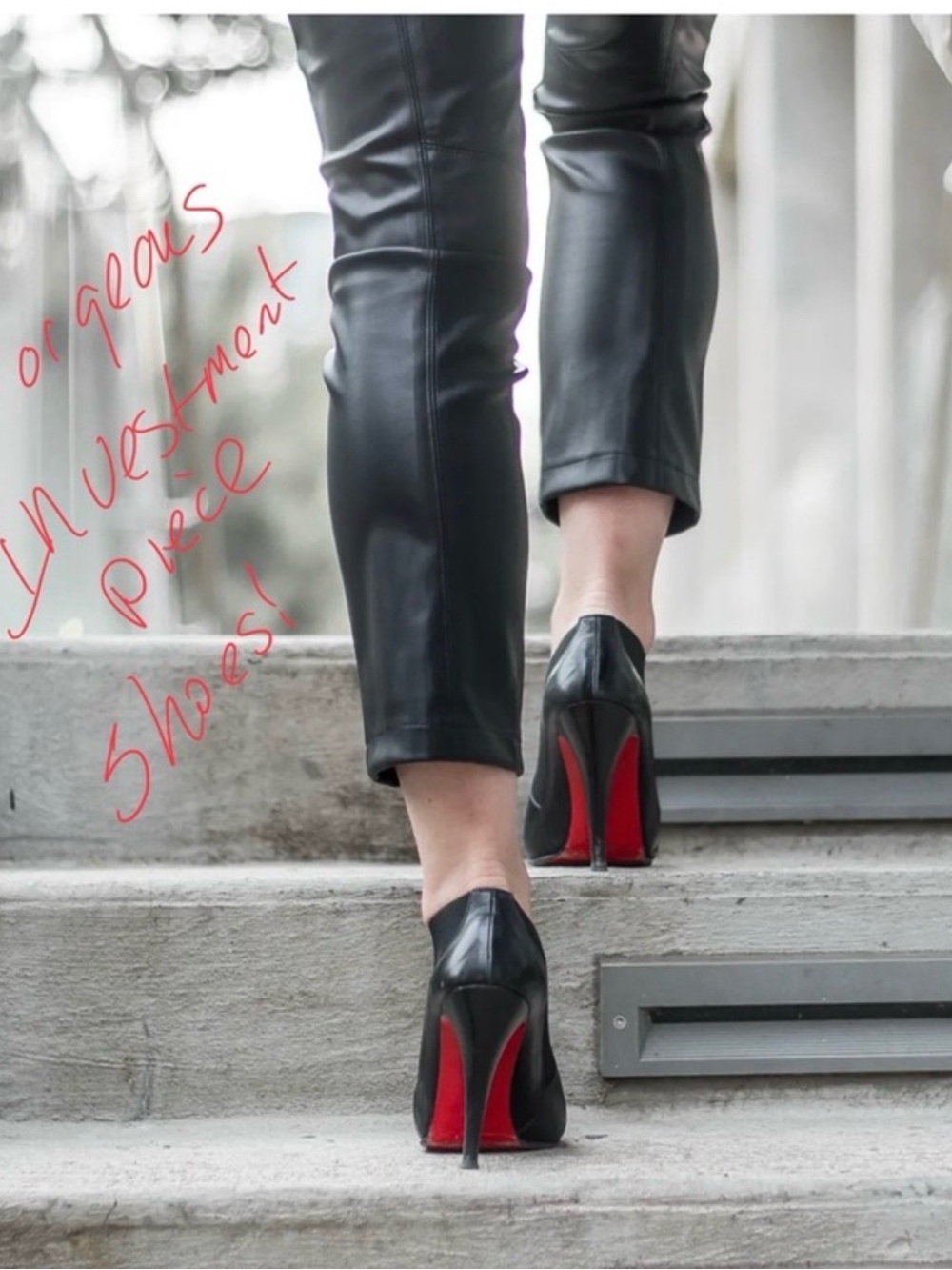 Christian Louboutin IRIZA Black  Leather D'Orsay Pump. Includes Dust bag and Box